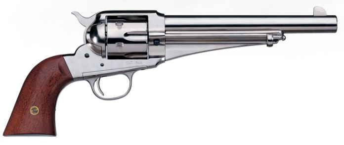 UBERTI 1875 Army Outlaw 45LC 7.5" 6rd Revolver - Nickel w/ Walnut Grips-img-0