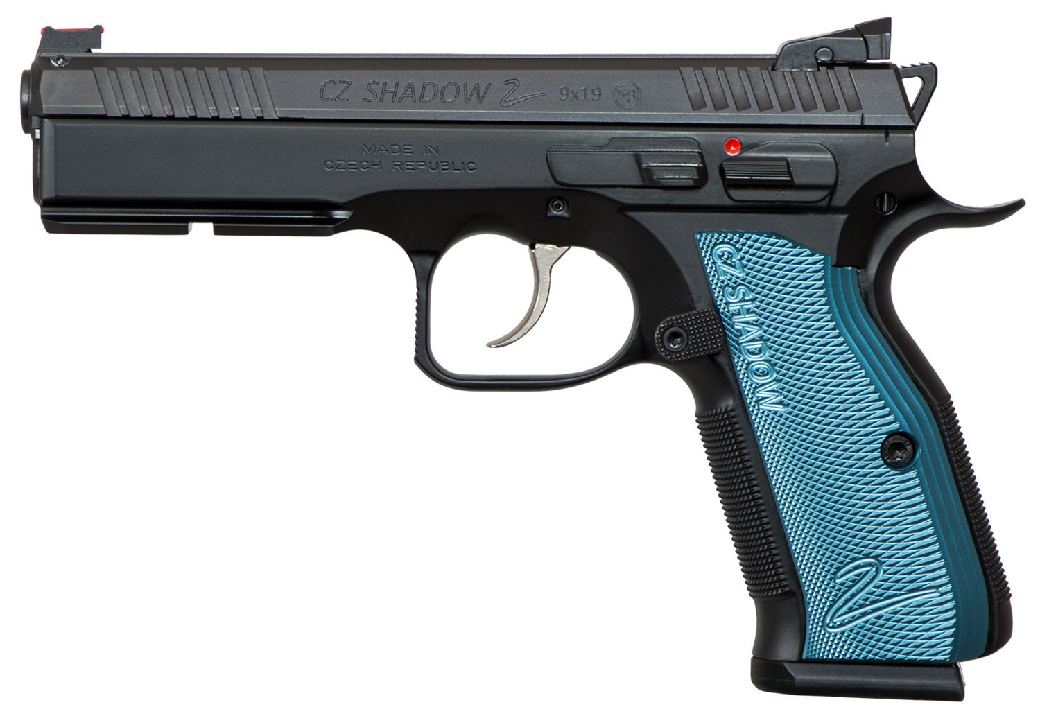カボ8 cz shadow2 CZ-USA Shadow 2 9mm 4.9ʺ 17rd Pistol - Black w/ Blue Grips