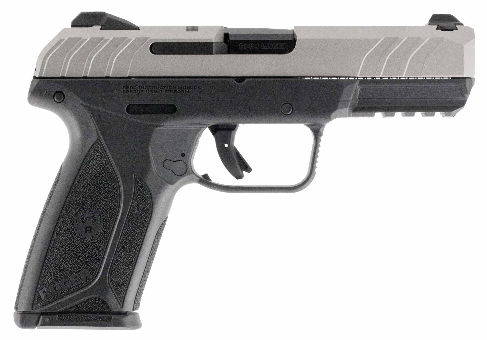 Ruger Security 9 9mm 4 15rd Pistol Silver Cerakote Black Kygunco 0083