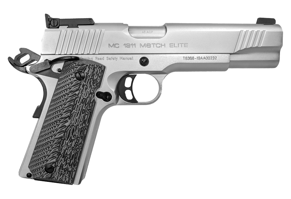EAA Girsan MC1911 Match Elite 45ACP 5" 8rd Pistol - Chrome w/ G10  Grips-img-0
