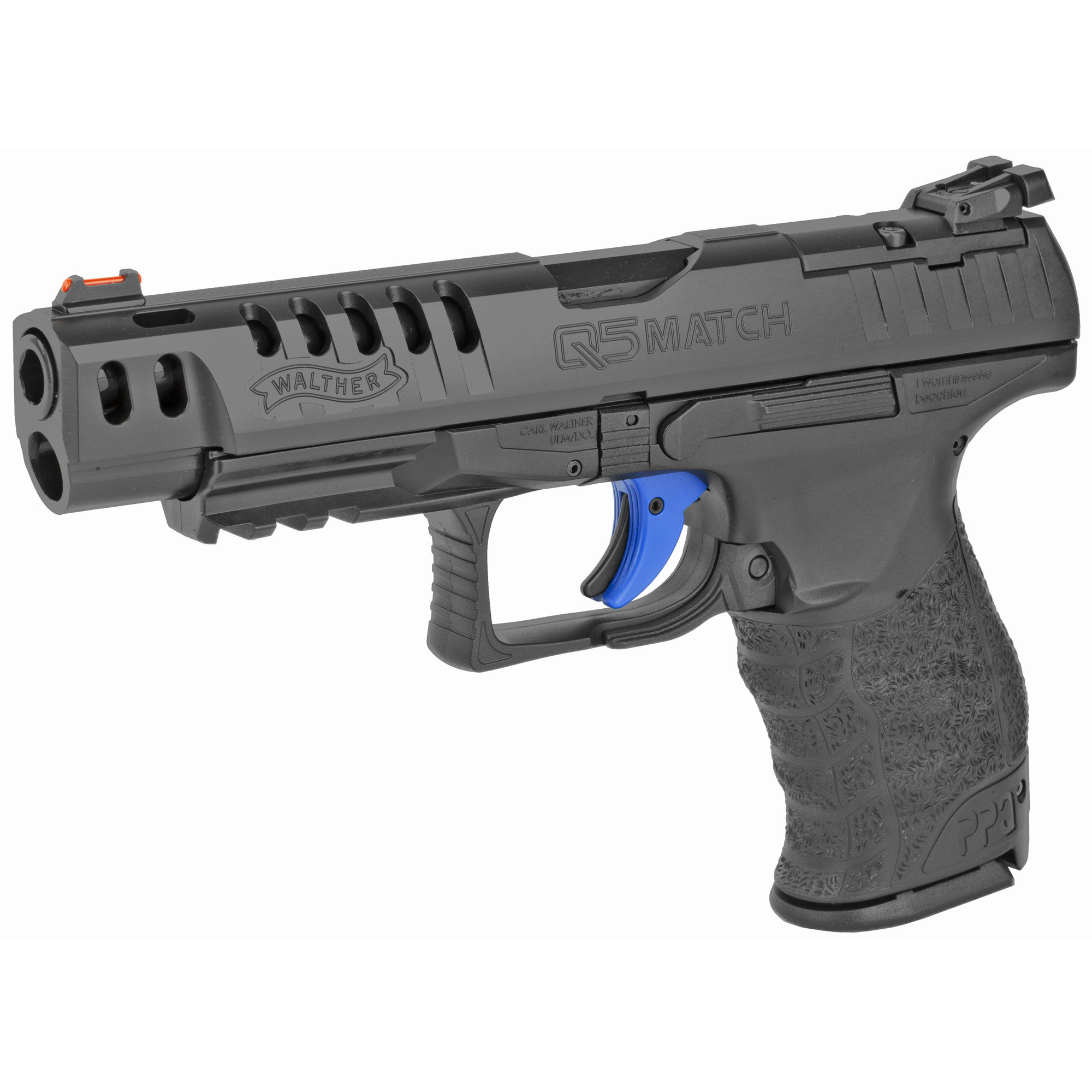 Walther Arms Ppq Classic Q5 Match 9Mm 5" 15Rd Optic Ready Pistol - Black  Blue