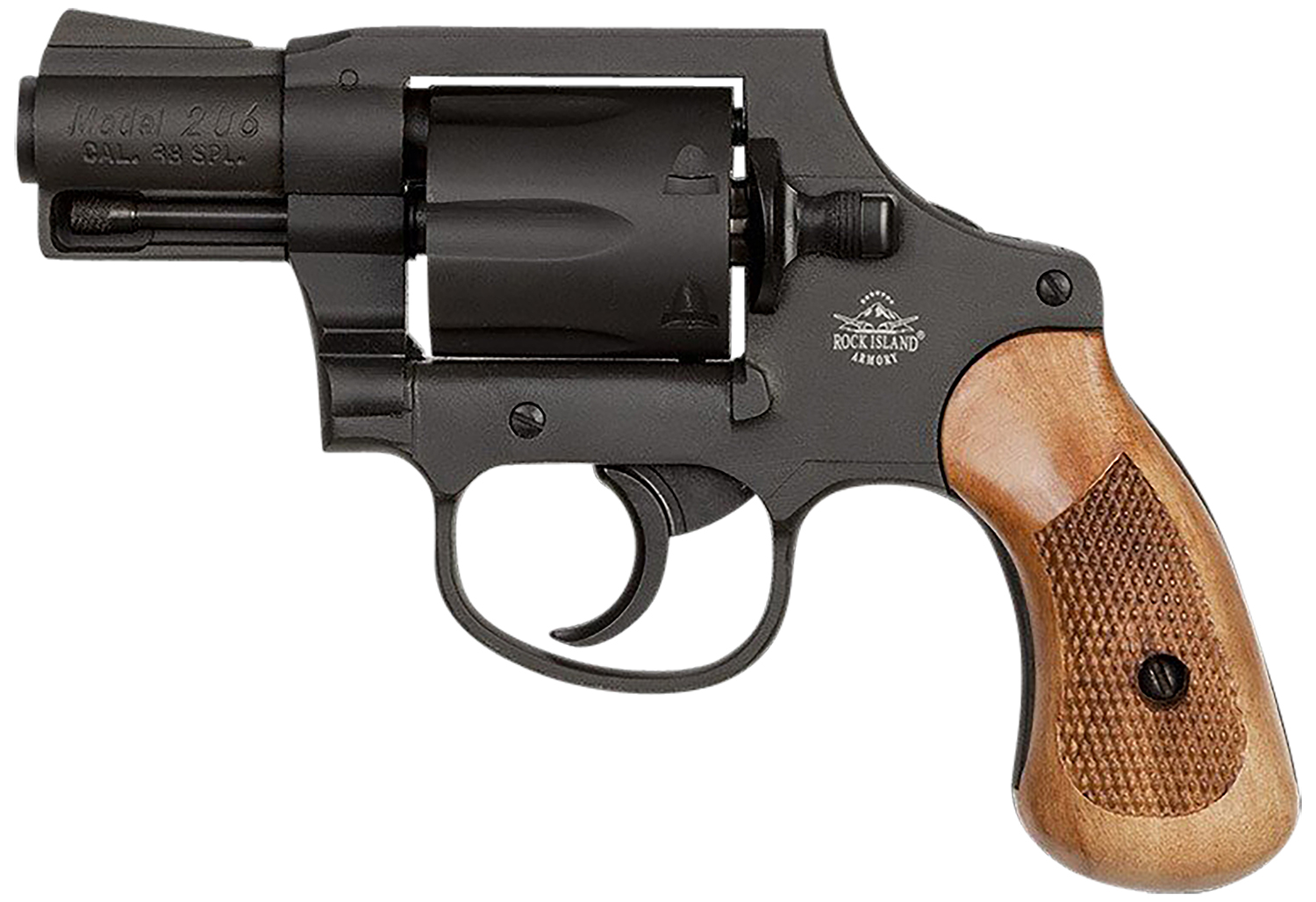 Rock Island 206 38 Special 2 6rd Hamerless Revolver Black Kygunco 4088