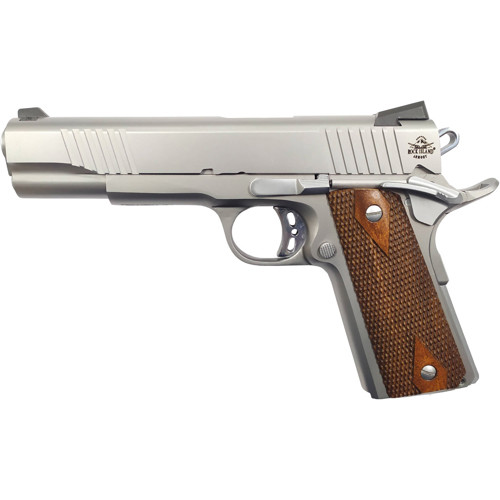 ROCK ISLAND M1911 Rock FS Tactical 45 ACP 5" 8rd Pistol - CA Compliant - Stainless / Wood Grips