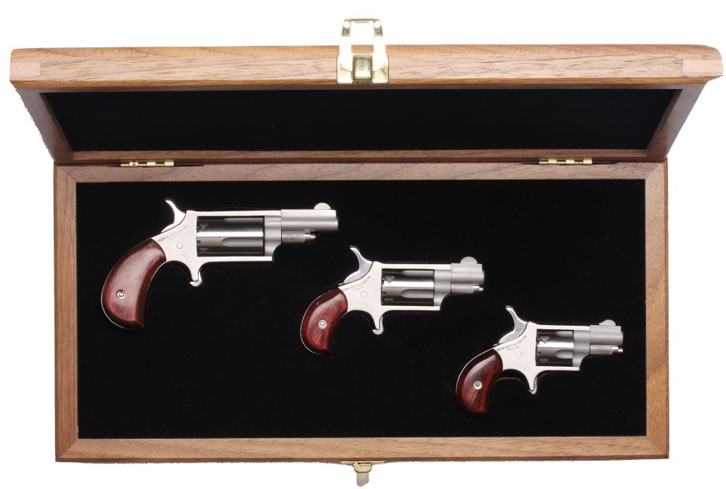 NAA 3-Gun Set 22Short/22LR/22Mag Wlnt Case Match SNs-img-0