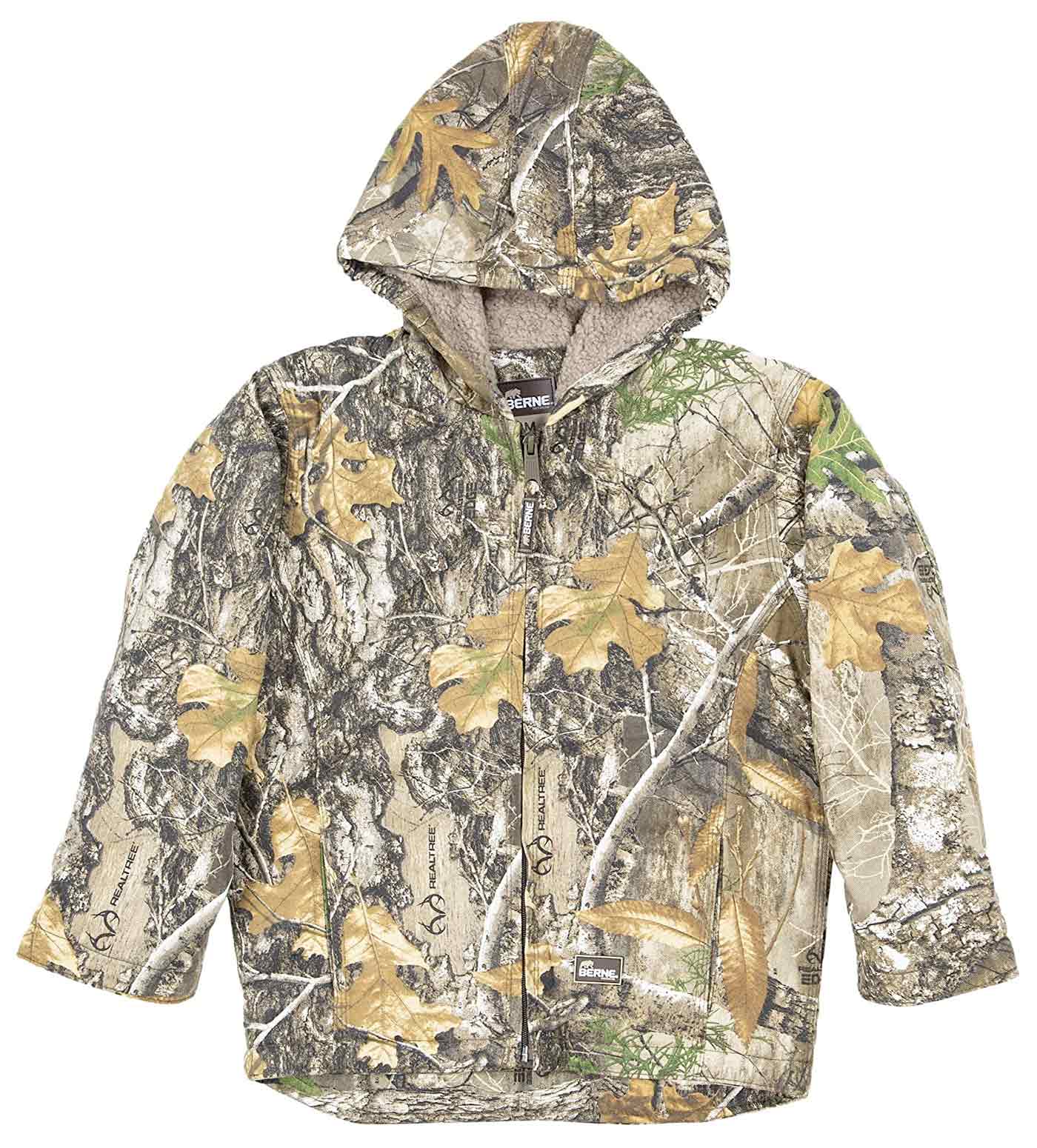 BERNE WORKWEAR Youth Treehouse Sherpa Lined Coat Realtree Edge KYGUNCO