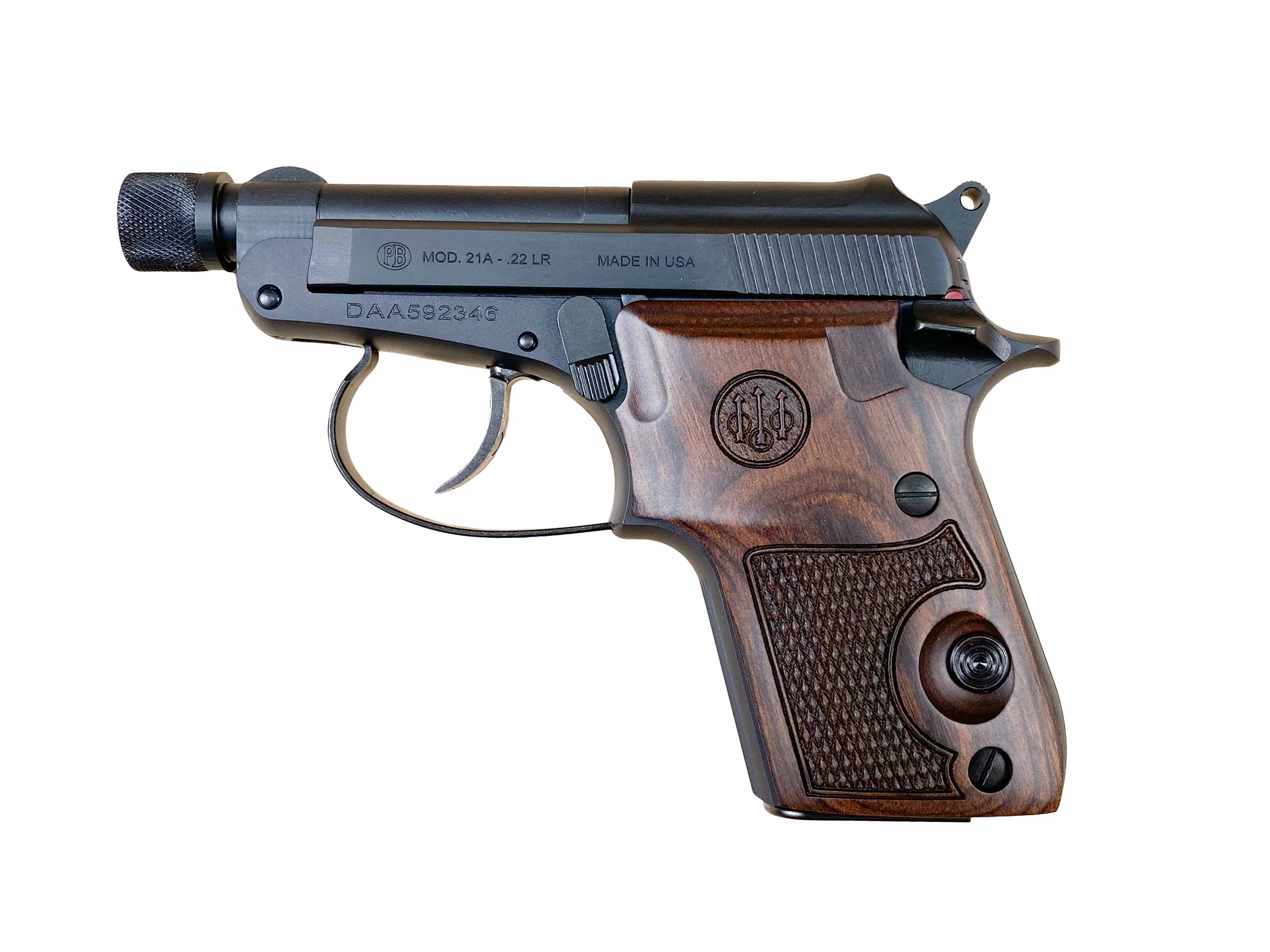 BERETTA 21A Bobcat 22 LR 2.90" 7rd Pistol - Black / Walnut Grips-img-0