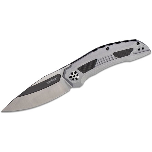 KERSHAW KNIVES Norad Folding Knife 3.3" Drop Point Blade + Bead Blasted Stainless Steel Handles