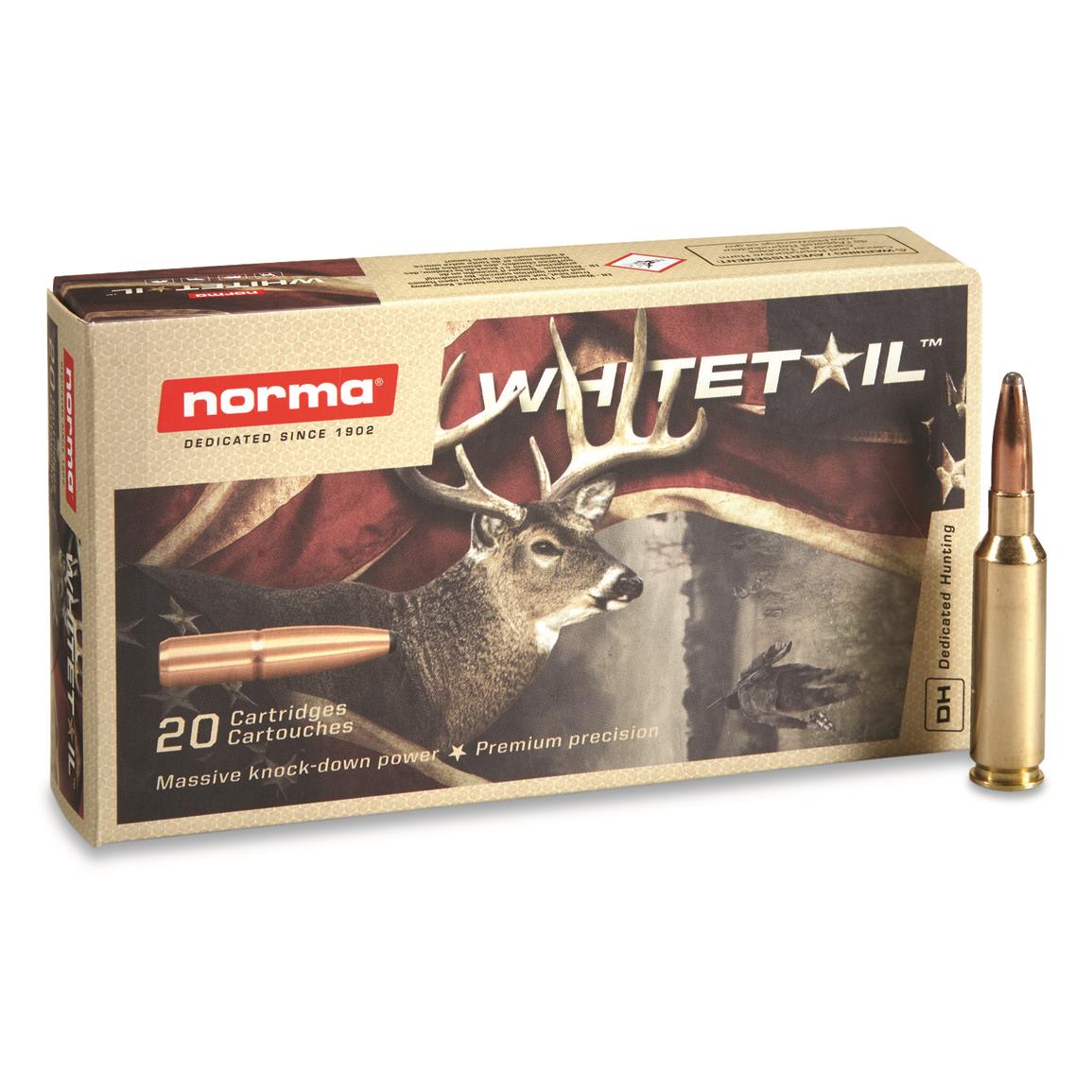 NORMA AMMO Whitetail 6 5 Creedmoor 140Gr JHP Brass Ammunition 20 norma-ammo-whitetail-6-5-creedmoor-140gr-jhp-brass-ammunition-20