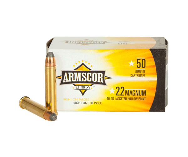 Armscor 22 Wmr 40gr Jacketed Hollow Point Ammunition 50 Rounds Kygunco 1349