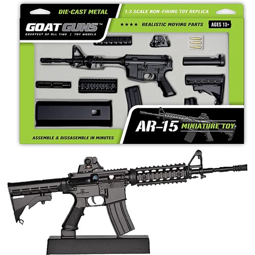 GOAT GUNS Mini AR15 Model w/ Mini Suppressor & Display Stand | KYGUNCO