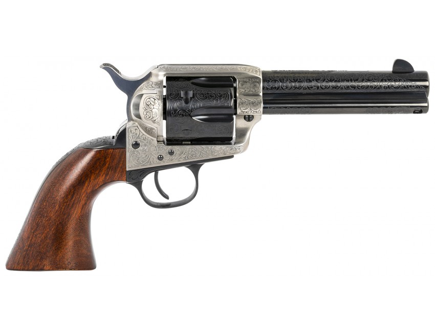 Taylors And Company 1873 Cattleman 357 Mag 475 6rd Revolver Floral Engraved Walnut Kygunco 