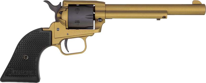 HERITAGE MANUFACTURING Rough Rider 22 LR 4.75" 6rd Revolver - Gold / Black-img-0