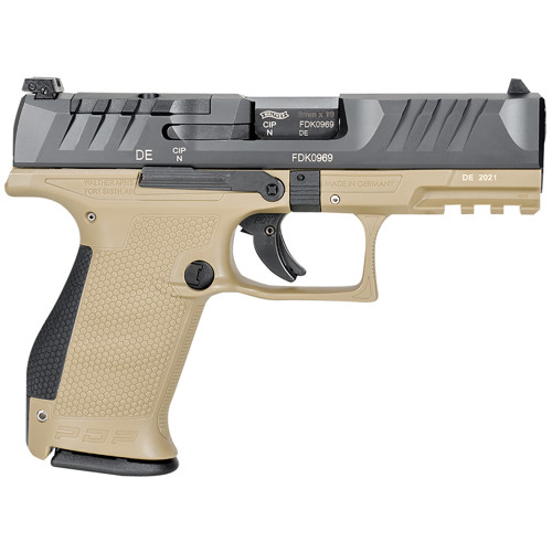 WALTHER ARMS PDP Compact 9mm 4" 15rd Optic Ready Pistol - Black / Tan