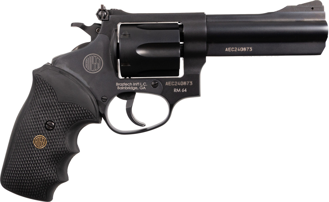 Rossi Rm64 357 Mag 4 6rd Revolver Blued W Rubber Grips Kygunco 0277