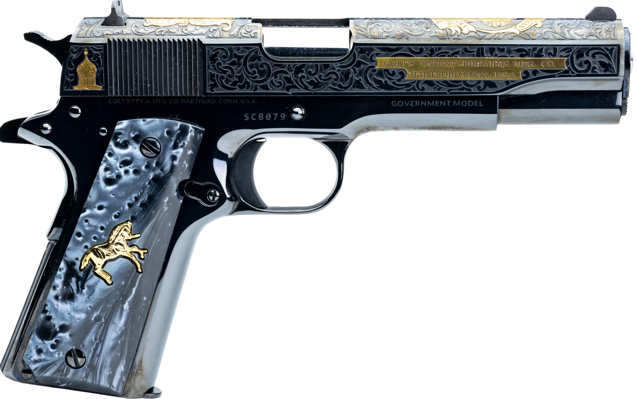 Colt 1911 Government Samuel Colt Limited Edition 45acp 5 7rd Pistol Custom Scroll Pearlite 4118