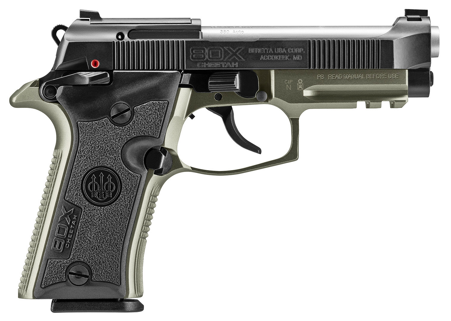 BERETTA 80X Cheetah 380 ACP 3.9" 10rd Pistol - Black | OD Green | KYGUNCO