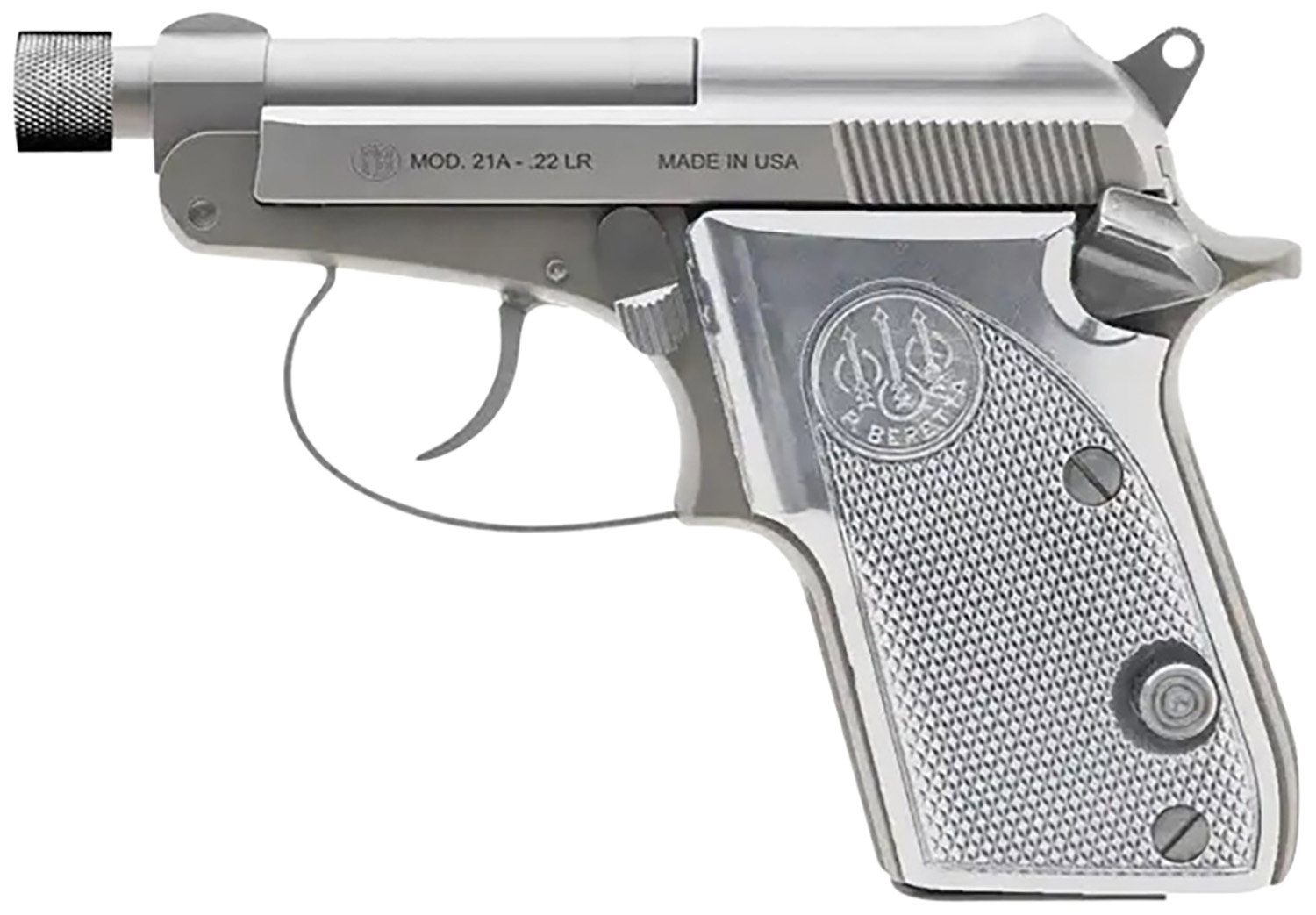 Beretta 21a Bobcat Covert 22lr 29 7rd Tip Up Pistol W Threaded Barrel Silver Kygunco 7305