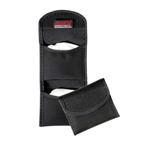 Bianchi Accumold Flat Double Glove Pouch - Black, Hook & Loop Closure, 5.8x3x9.5 Inches