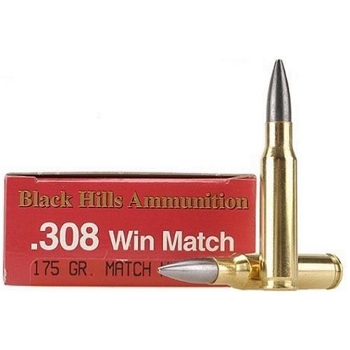 BLACK HILLS AMMUNITION 308 Win 175Gr Match Hollow Point Brass ...