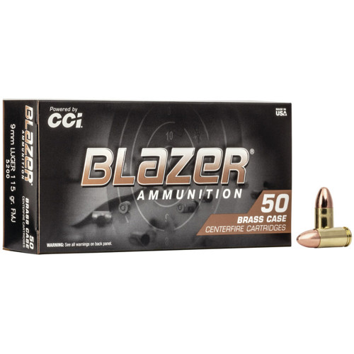 BLAZER AMMO 9mm 115Gr FMJ 50rd