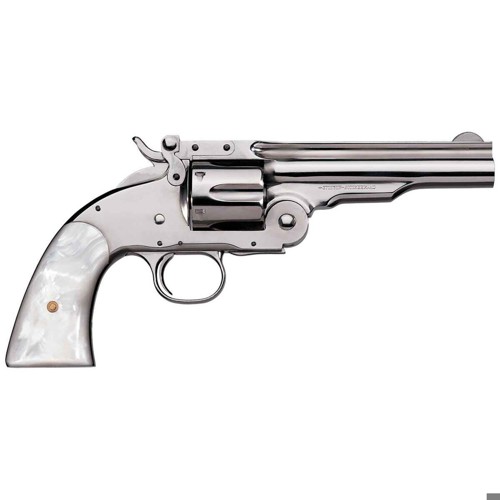 UBERTI 1875 Top Break No3 45 LC 7 6rd Single Action Revolver  Stainless  White Pearl Grips