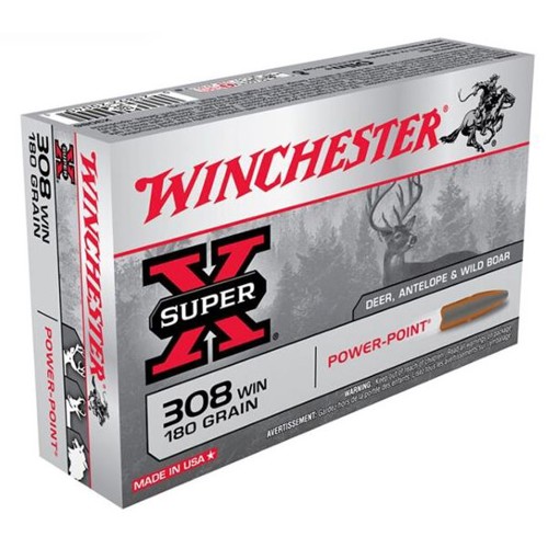 WINCHESTER AMMO 308 Win 180Gr SuperX Power-Point 20rd