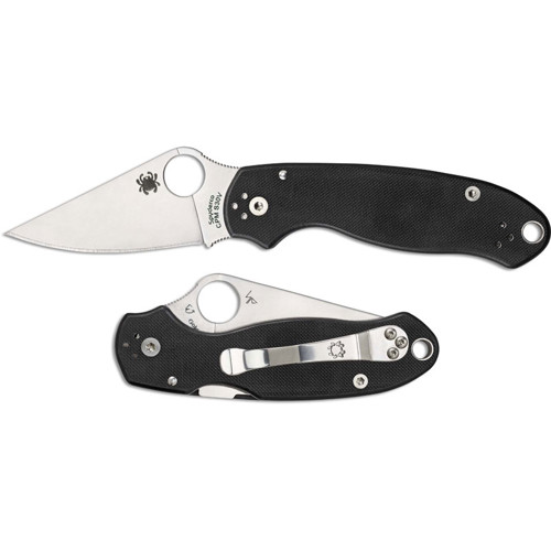 SPYDERCO Para 3 G-10 Black Plain Edge