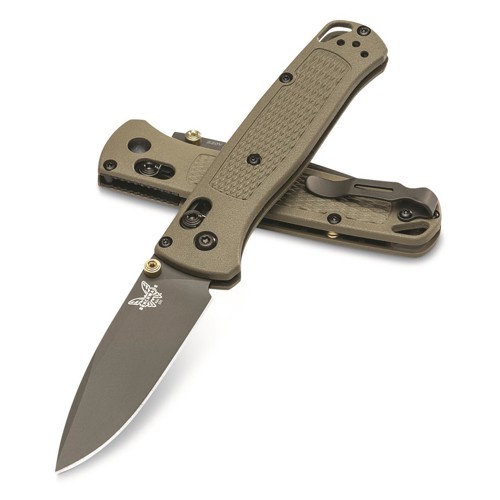 BENCHMADE Bugout Folding Knife 3.24" Drop Point Blade + Ranger Green Grivory Handles