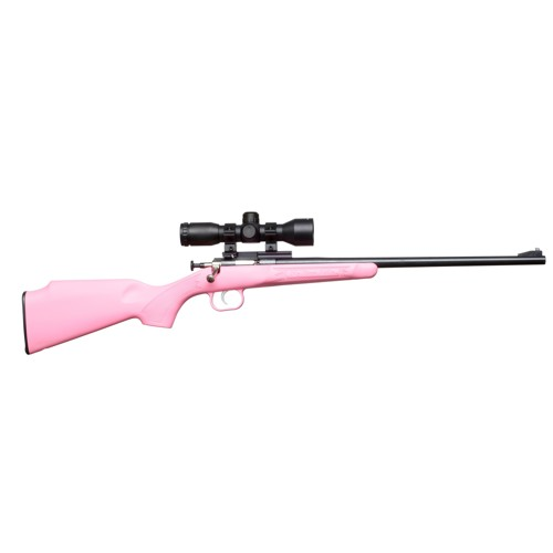 KEYSTONE Crickett 22 LR 16" Single Shot Bolt Rifle w/ Scope - Blued / Pink