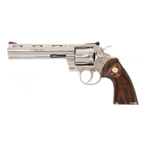 COLT Python 357 Mag 6 6rd Revolver  Stainless  Walnut Grips