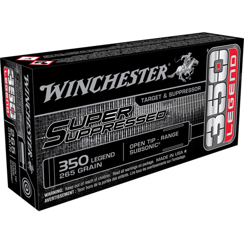 WINCHESTER Super Suppressed 350 Legend 260Gr Open-Tip Range Subsonic Brass Ammunition | 20 Rounds