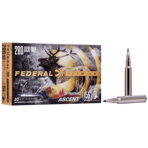 FEDERAL AMMO Premium 280 Ackley Improved 155gr Terminal Ascent Ammunition | 20 Rounds