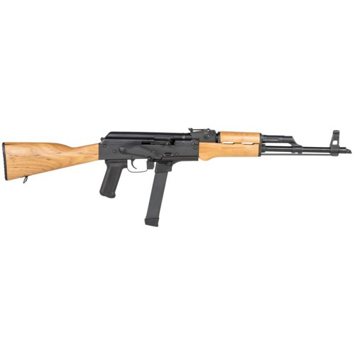 CENTURY ARMS WASR-M 9mm 16.3" 33rd Semi-Auto AK47 Rifle - Glock Mags - Black / Wood