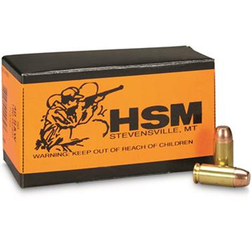 HSM AMMO 40 S&W 180Gr Plated RNFP 50rd