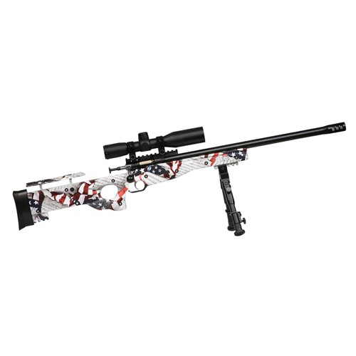 KEYSTONE Crickett Precision 22 LR 16.1" Single Shot Bolt Rifle w/ 4x28 Scope - 2nd Amendment Flag