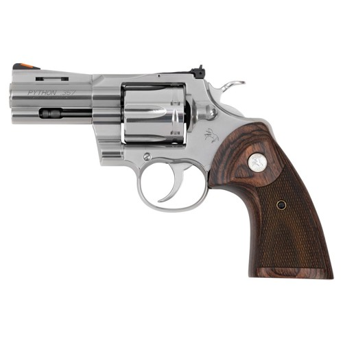 COLT Python 357 Mag 38 Special 3 6rd Revolver  Stainless  Walnut