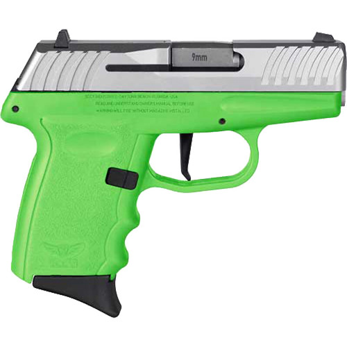 SCCY INDUSTRIES DVG1 9mm 31 10rd Pistol  Stainless  Lime Green