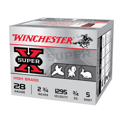 WINCHESTER 28Ga SuperX High Brass 2-3/4" 5 Shot 10 Box CASE