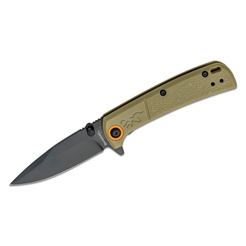 BROWNING Buckmark Slim Flipper Knife 2.75" Drop Point Blade - Sage Green Handles