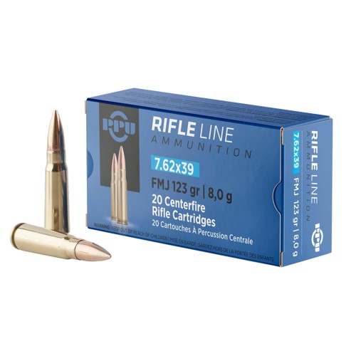 PPU 7.62x39 123gr FMJ 840rd Case