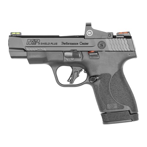 SMITH & WESSON PC® M&P 9 Shield Plus 9mm 4" 10/13rd + Extra 15rd Mag Crimson Trace Red Dot - No Thumb Safety
