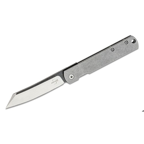 BOKER Plus Zenshin Front Flipper Knife 2.95" Wharncliffe Blade - Steel Handles