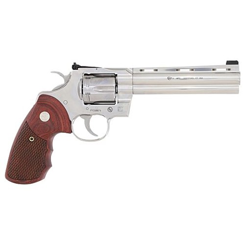 COLT Python 357 Mag  38 Special 6 6rd Revolver  Stainless  Walnut