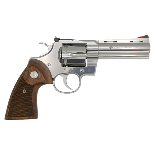 COLT Python 357 Mag  38 Special 5 6rd Revolver  Stainless  Walnut Colt Medallion Grips