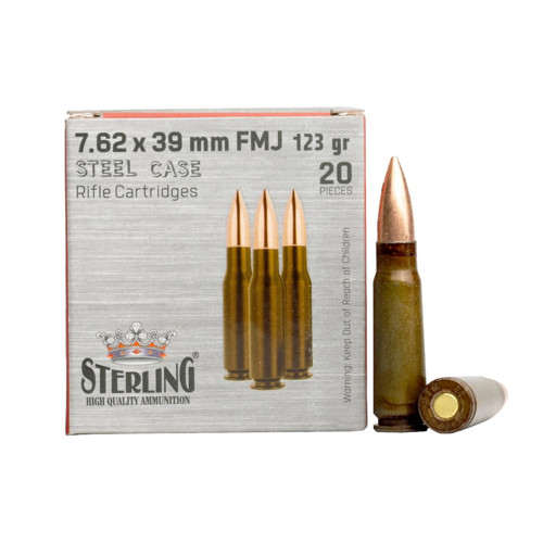 STERLING 7.62x39 123Gr Steel Case Ammunition | 20 Round