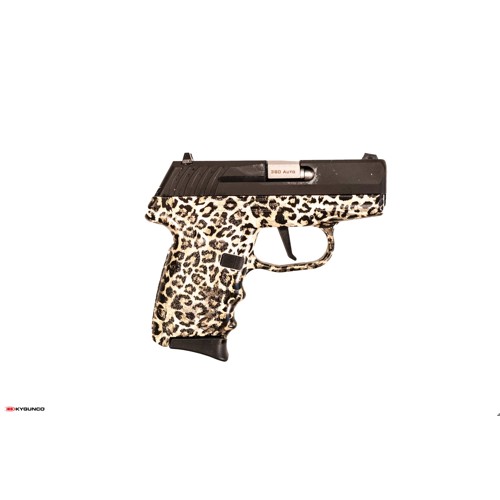 SCCY INDUSTRIES CPX3 380 ACP 296 10rd Pistol  Black Slide w Leopard Grips