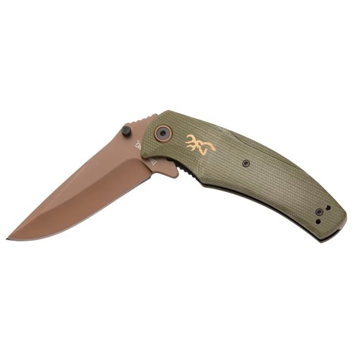 BROWNING Trailslide Folding Knife 3.5" D2 Drop Point Blade | Micarta Handles