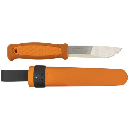 MORAKNIV Kansbol 4.3" Fixed Blade Knife | Burnt Orange Handles + Plastic Sheath