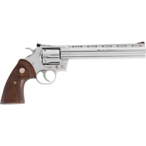 COLT Python 357 Mag  38 Special 8 6rd Revolver  Stainless w Walnut Target Grips