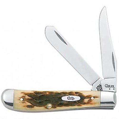 CASE KNIVES Amber Bone Peach Seed Jig Mini Trapper (6207 SS)